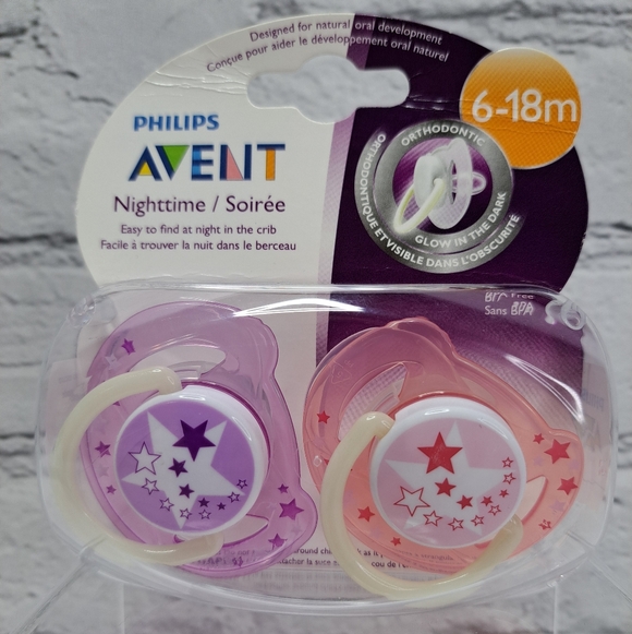 PHILIPS AVENT NIGHTTIME PACIFIERS 'STARZY' GLOW-IN-DARK SOOTHING COMFORT - Picture 6 of 15